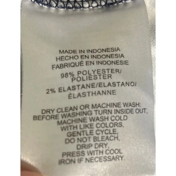 Jones New York Navy Blue White Anchor Print Sleeveless Nautical Blouse Top M - Picture 6 of 7